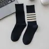Calcetines de Estilo Coreano con Cuatro Rayas para Mujer, Calcetines de Algodón para Primavera y Otoño, Calcetines Adelgazantes de Media Pantorrilla, Calcetines Largos Versátiles, Venta al por Mayor