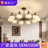 Candelabro de sala de estar estilo vintage, luz principal grande retro americana, lámpara con forma de caqui modelo nuevo 2024, combinación de paquete para toda la casa, hierro