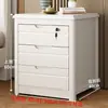 Mesita de noche de madera maciza, estilo chino, diseño simple y moderno, adecuada para dormitorios, con espacio de almacenamiento, un simple gabinete de 3 niveles para la mesita de noche