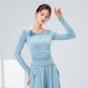 Roupa de dança clássica Fairy New Slim Fit Mesh Slope Collar Flower Gaze Top Modern Dance Body Practice Clothing