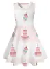 Comercio Exterior Europeo y Americano Transfronterizo Impresión Digital 3D Pastel de Cumpleaños Fiesta Festiva Vestido Casual sin Mangas para Niñas