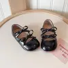 Ins Zapatos pequeños de cuero franceses 2026 Primavera/Otoño Nuevo Estilo Versión Coreana Niñas Lazo Princesa Ballet Suela Suave Zapatos de una sola pieza