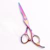 Tijeras de corte para cabello azul plateado, tijeras para adultos con dientes de platino, tijeras para cabello fino, flequillo plano dorado de 6 pulgadas con corte de cinta.
