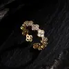 Estilo Europeu e Americano Shein Pulseira de Trevo de Quatro Folhas Banhada a Ouro Venda Quente Transfronteiriça Pulseira Aberta de Zircônia Diamantada Grande Pétala Alto Padrão