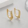 Pendientes de Clip para Oreja Xiaozhong Accesorios DIY Pendientes de Circonita de Lujo Ligero Personalidad Círculo Ins Europeo y Americano para Mujer