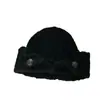 Gorro de punto trenzado holgado estilo coreano para otoño e invierno, suave y mullido, hace que la cara se vea más pequeña, engrosado para abrigar, protección para los oídos, a prueba de viento, sombrero versátil