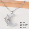 Colar de Aço Inoxidável Pingente de Lua Fresca e Sonhadora Estrela de Quatro Pontas Coração Cetro Borboleta Colar Feminino da Moda para o Dia a Dia
