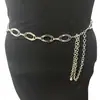 Cadena de Cintura para Vestido Estilo Europeo y Americano Accesorio Simple Cadena Metálica Lisa Irregular Cinturón Cadena para Pantalones de Mujer Cadena de Cintura de Moda