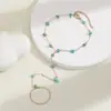 2025 Cadena de Dedo Anillo de Una Pieza Piedra Azul Bohemia Transfronteriza Moda de Nicho para Mujer Joyería de Mano Ol Tendencia Versátil