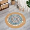 Alfombra Redonda Tejida con Cuerda de Algodón Estilo Nórdico para Piso Habitación Infantil Dormitorio Alfombra de Algodón y Lino para Gatear Sala de Estar Sofá Mesa de Centro Alfombra de Piso