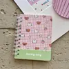 Caderno espiral fofo de desenho animado, caderno de bolso estético de alta qualidade, pequeno caderno A7 com virada lateral, caderno criativo para mensagens e anotações de estudantes