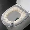 Alfombrilla de Felpa para Inodoro de Invierno con Asa Engrosada Funda de Inodoro de Felpa para el Hogar Cálida de Invierno Universal Lavable