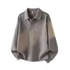 Ropa Muxi Retro Japonés Versátil Casual Camisa Polo Sudadera con Capucha para Hombre Top Casual Holgado Camiseta de Manga Larga