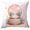 Amazon Natal Boneco de Neve Rosa Fronha de Travesseiro Curta de Pelúcia Capa de Almofada para Sofá Estampada com Carro Fronha de Travesseiro para Casa