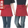Delantal Corto de Medio Delantal para Camarera de Restaurante para Cocina Casera, Hotel, Restaurante, Delantal de Medio Bolsillo para Chef para Hombres