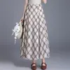 Moda Primavera y Verano 2026 Falda Versátil de Longitud Media con Estampado de Cuadros para Mujer Estilo Coreano Falda de Cintura Alta Línea A