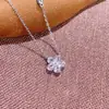 Collar de Girasol con Circonita de Plata de Ley S925 Cadena de Clavícula de Flor con Incrustaciones de Diamantes Moda Diseño de Nicho Colgante Fabricante 10mm