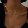 Collar Mini Burbuja 26 Letras Grandes Transfronterizo Europeo y Americano, Collar Multicapa Espiga, Regalo, Versátil y de Nicho