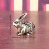 Latão Puro Coelho Auspicioso Coelho do Zodíaco Retro Decoração de Casa Artesanato para Mesa de Escritório Animal de Estimação para Chá Pequenos Enfeites