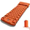 Colchoneta Inflable Auto-Inflable para Acampar al Aire Libre con Bomba de Pie, TPU con Forma de Diamante y Almohada para Esterilla de Dormir de Tienda de Campaña