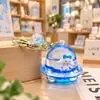 Lindo Nuevo Llavero de Perro Blanco Pequeño en Nave Espacial Rellenado de Aceite Acrílico Creativo para Coche Bolsa Pareja Colgante Pequeño Regalo