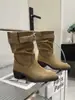 Botines Melard de moda hasta la pantorrilla para mujer, nueva colección de otoño 2026, botas de montar estilo western, tacón grueso, botines retro de punta