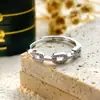 Regalo del Día de San Valentín Anillo de Cadena Más Vendido para Mujer Plata de Ley S925 Anillo Abierto Fabricante de Joyería Metálica En Stock