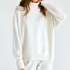 Suéter de Tricô Pulôver Espesso de Gola Alta Solto Versátil Estilo Europeu para Comércio Exterior Outono e Inverno, Camada Base Outerwear Estilo Preguiçoso para Mulheres
