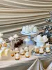 Soporte de Exhibición de Postres para Banquete de Bodas Color Crema, Soporte para Pausa de Té de Negocios, Soporte de Exhibición de Pasteles de Cumpleaños con Sentido del Orden