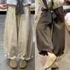 Temporada de primavera y otoño, bombachos florales cortos para mujer con cintura elástica, corte holgado, efecto adelgazante, adecuados para figuras petite, pierna ancha, estilo linterna, pantalones tapered en el tobillo, estilo transfronterizo, tela gruesa