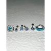 Pendientes de tornillo giratorio con forma de uña de gusano de oreja azul súper llamativos con forma de mariposa de amor y hueso de oreja de alta sensibilidad