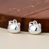 Plata S925 Lindo Dibujo Animado Gato Kt Colgante Accesorios Pulsera de Cuerda Trenzada Hecho a Mano DIY Accesorios de Plata con Cuentas Pulsera de Gato
