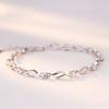 Pulseira de Amor de Cristal Banhada a Prata Estilo Coreano Feminina Coreia do Sul Personalizada Feminina Simples Elegante Doce Estilo Mori Presente de Aniversário