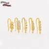 Ganchos para Orejas con Diamantes de Circonio Cobre que Conservan el Color, Múltiples Colores Disponibles, Accesorios y Materiales para Pendientes Hechos a Mano DIY