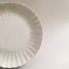 Plato Occidental de Cena Blanco Puro Sencillo con Patrón Vertical en Relieve Plato Grande de Pulgada para el Hogar Plato para Pasta Plato de Restaurante Plato para Bistec