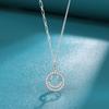 Collar de sonrisa de plata esterlina S925 para mujer, versión coreana de bolso de expresión de diamante, colgante de cara sonriente, temperamento, collar de Joker, una generación de cabello