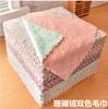 Coral fleece dupla face antiaderente pano de óleo 25X25 absorvente limpar tigela esfregão 1 yuan loja 2 yuan loja fornecimento