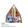 Pirâmide de Cristal Natural 5cm Estilo Europeu e Americano Decoração de Mesa para Casa e Escritório Ornamento de Pirâmide de Resina para Yoga Meditação
