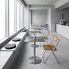 Mesas de acero inoxidable estilo industrial, mobiliario para cafeterías y bares, diseño minimalista y lujoso, mesas redondas pequeñas de moda y sillas plegables para tiendas de bubble tea