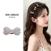 Pinza de Pato Pequeña con Lazo de Pedrería Pasador de Cristal Pasador de Gama Alta Mini Pinza para Flequillo Accesorios para el Cabello