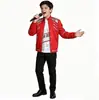 Disfraz infantil de Jackson para Halloween, traje de baile de tres piezas rojo estampado "Road to Fame" de MJ, cosplay