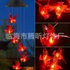 Novo Sino de Vento Solar com Luz, Luz Colorida que Muda de Cor para Pendurar em Pátio B&B, Luz de LED de Beija-flor de Natal Borboleta para Jardim