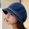 Boina Dongdaemun Retro Jeans Bico de Pato Caída Primavera e Outono Estilo de Rua para Mulheres Emagrecimento Facial Chapéu de Artista