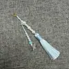 5B-17 Doble Hilo de Perlas Cierre de Pinza de Langosta Borla de 5 cm Ropa para Niños Accesorios Hanfu Artesanías Culturales y Creativas Colgante Accesorios de Joyería