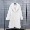 Abrigo de Piel Sintética Toka para Mujer, Abrigo de Invierno de Longitud Media con Cuello de Solapa de Piel Sintética para Mujer
