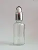 Botella cuentagotas de goma transparente 10 ml botella vacía 30 ml botella pequeña de vidrio para muestras botella de esencia botella secundaria para cosméticos de esencia