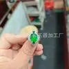 Anillo de Lujo con Incrustaciones de Calcedonia Verde Hielo Chapado en Plata al por Mayor Nuevo Estilo Chino Anillo Abierto de Ágata Verde Anillo de Jade Joyería