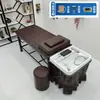 Cama de champú salón de peluquería barbería salón de belleza estilo tailandés completamente reclinable limpieza de oídos con calentador de agua integrado cama de lavado