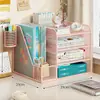Suporte para Armazenamento de Arquivos, Cesto Organizador Multifuncional para Mesa, Caixa Organizadora de Mesa, Suporte para Livros, Estante de Escritório, Armazenamento de Dados