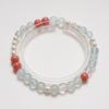 [Cuerdas Rotas] Pulsera de Cristal Blanco Natural para Mujer Pulsera de Aguamarina Rodolita Venta al por Mayor
